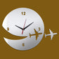 Orologio con aereo in volo - Colore Argento - Eleganza per ogni stanza.