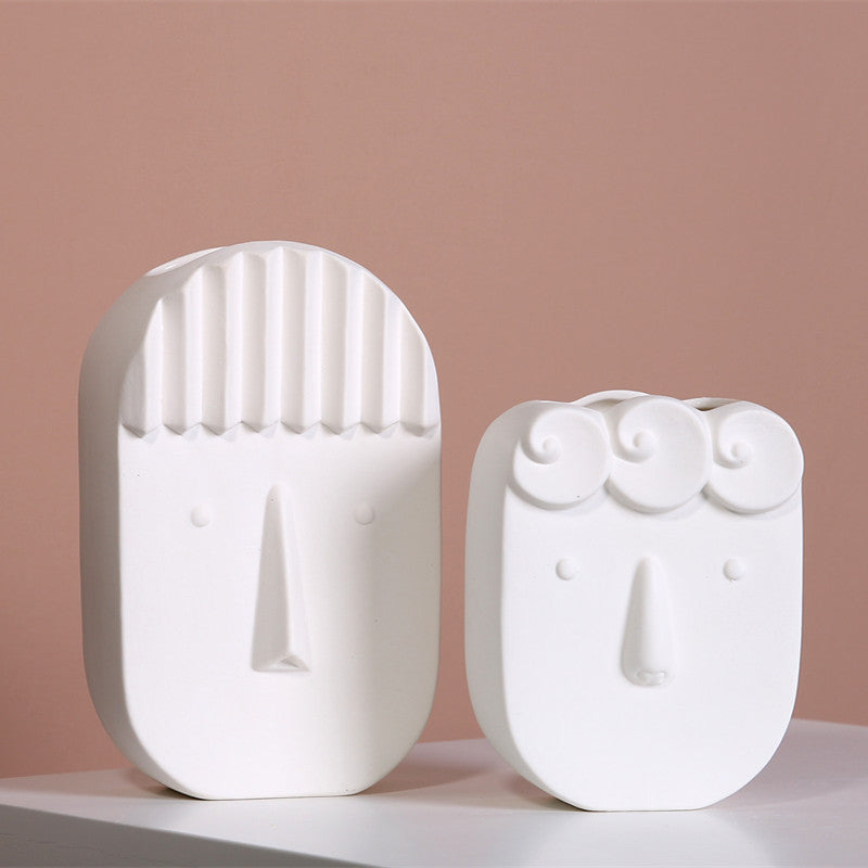 3 modelli di "Vaso a forma di viso in stile minimal"