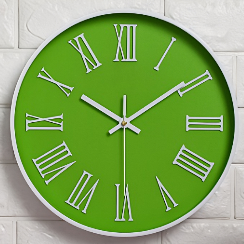 Orologio in Stile Minimal - Colore verde - Lancette precise - Ideale per la tua decorazione.