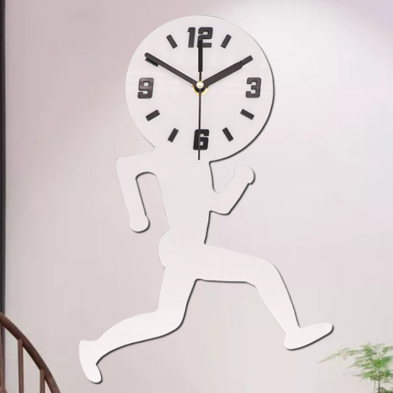 Orologio da Parete - Colore Bianco - Corridore Stilizzato - Design Unico per la Tua Casa.