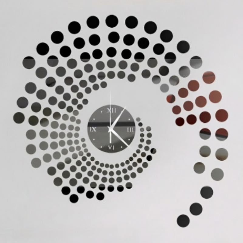 Spirale di punti e numeri romani - Orologio moderno per il tuo ufficio.