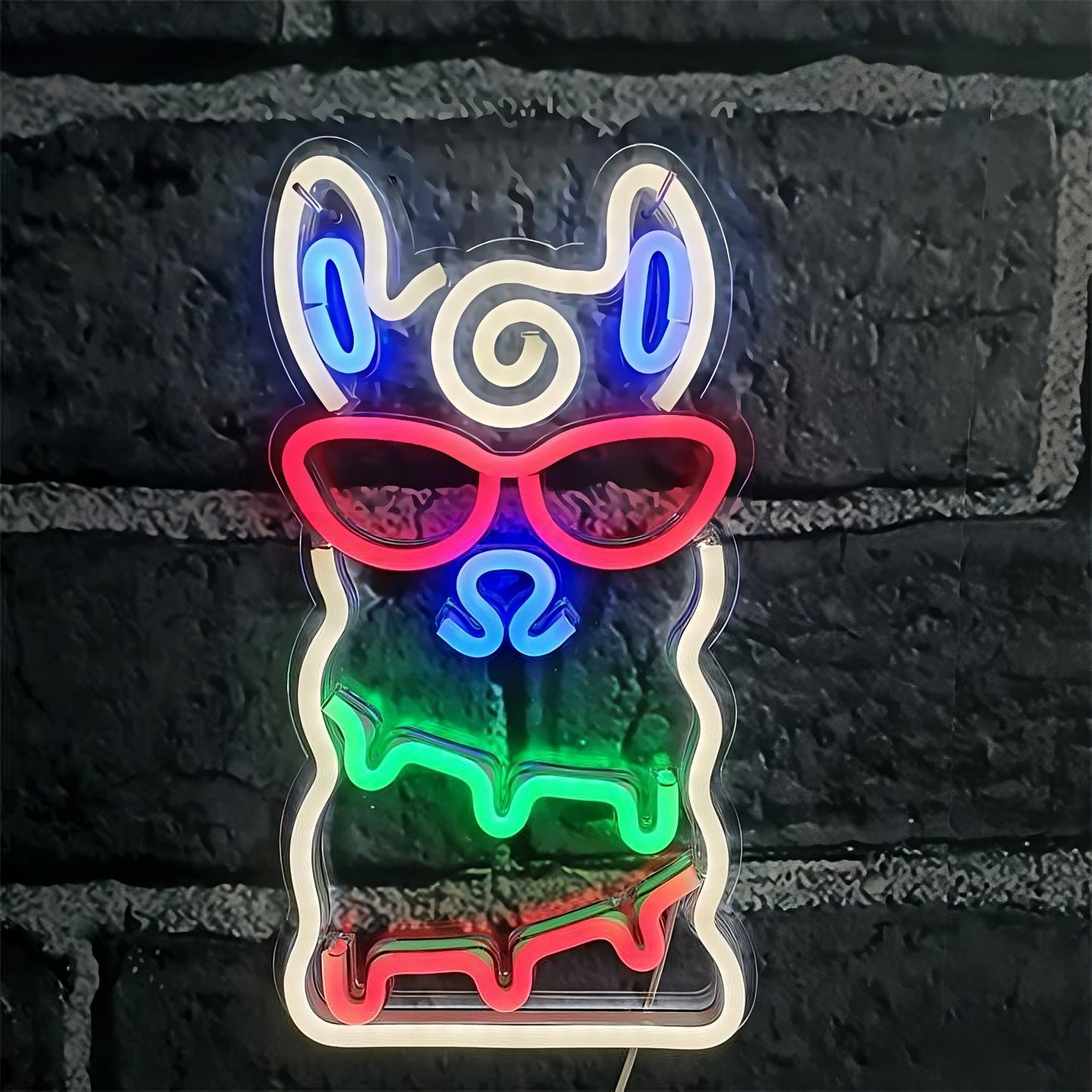 Modello singolo di "Lampada LED a forma di cane con occhiali da sole"