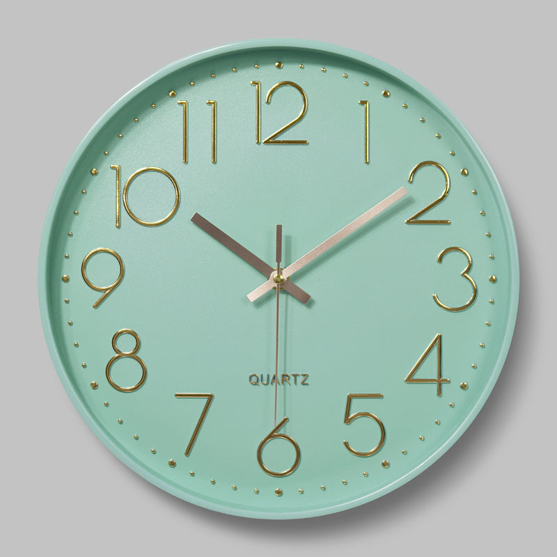 Orologio in Stile Minimal - Colore verde acqua - Lancette precise - Ideale per il soggiorno.