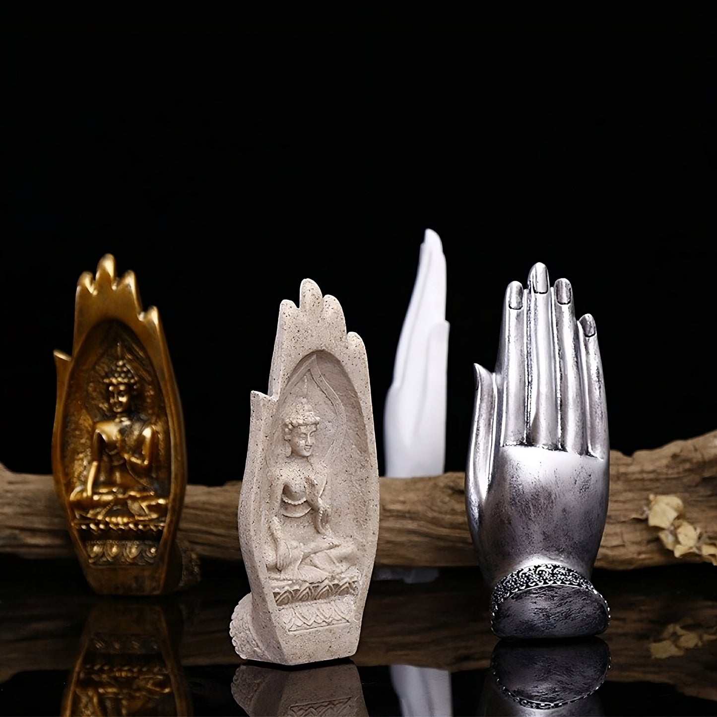 4 colori di "Statua mani di Buddha meditazione"
