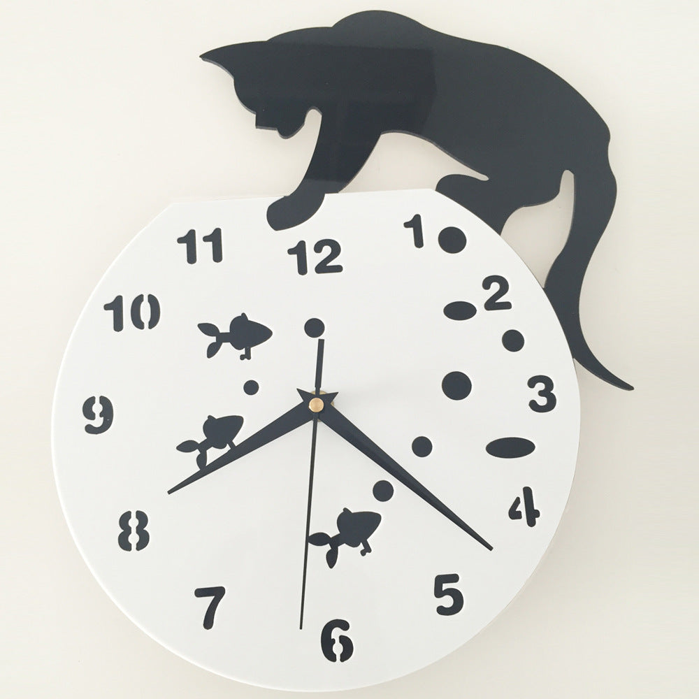 Orologio Moderno - Modello Pesci 3 - Regalo Ideale per Gli Amanti dei Gatti.