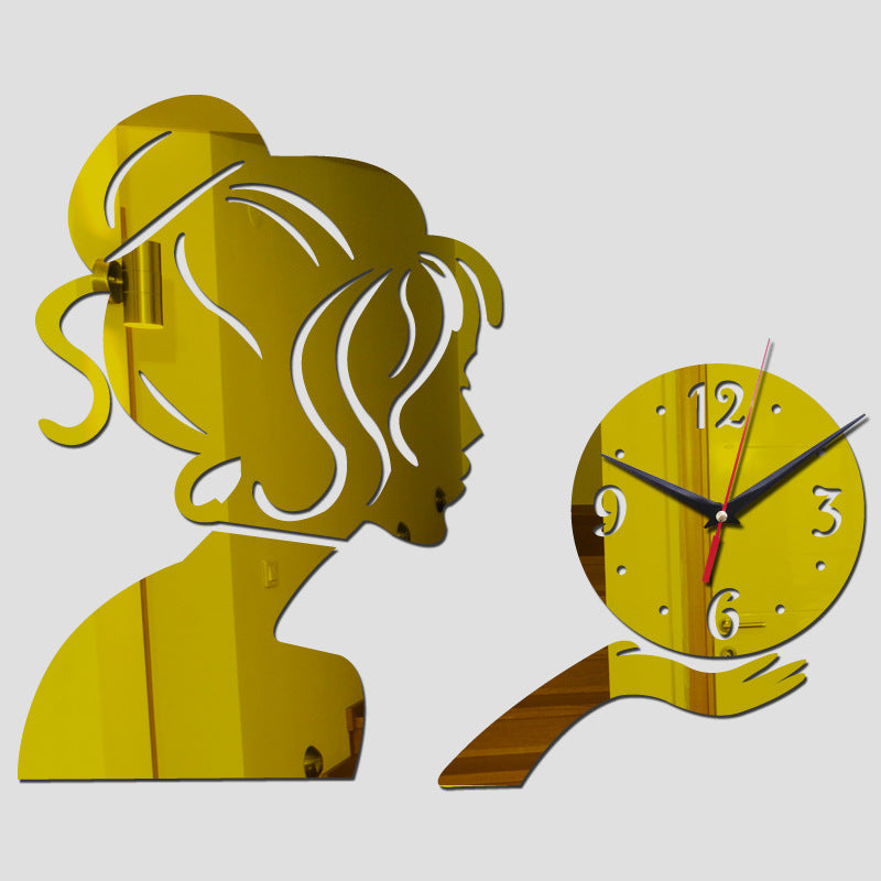 Orologio da Parete Moderno - Colore Oro - Figura Femminile.