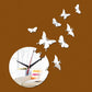 Design contemporaneo - Orologio adesivo con farfalle in volo.