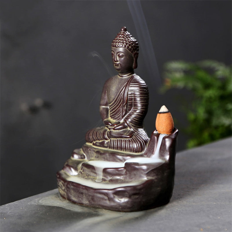 2 colori di "Bruciatore di incenso con Buddha"