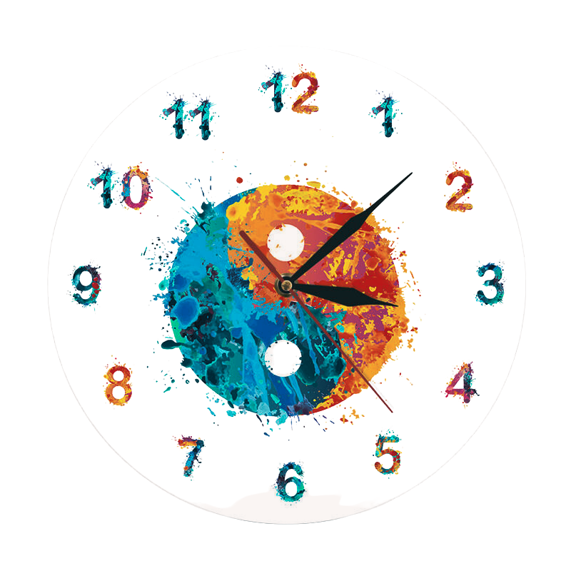 Orologio Yin Yang - Esplosione di Colori - Perfetto per Casa e Regali.
