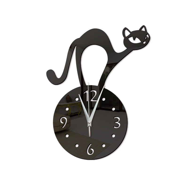 Orologio Gatto - Colore nero - Design Moderno - Perfeziona il tuo spazio.